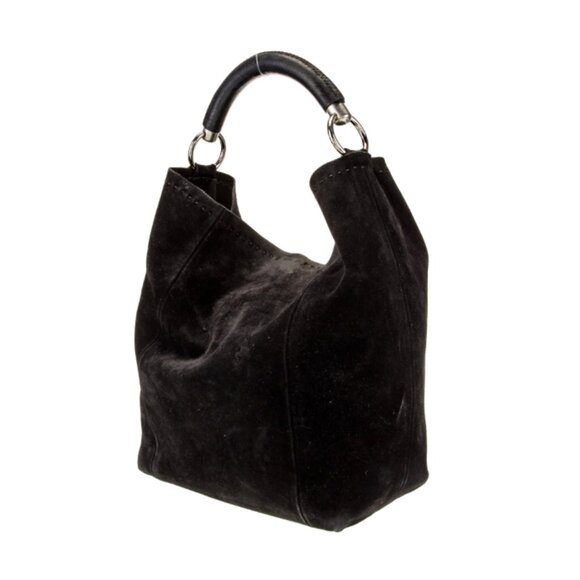 Prada Suede Scamosciato Bucket Hobo Handbag - Brown